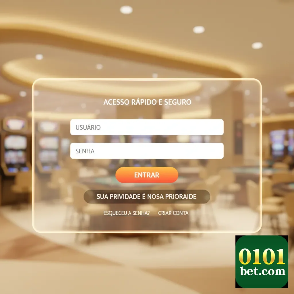 Tela de login para acesso rápido na plataforma 0101bet.
