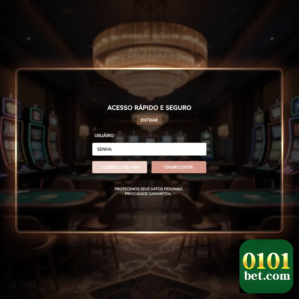 Tela de login da plataforma 0101bet com acesso seguro.