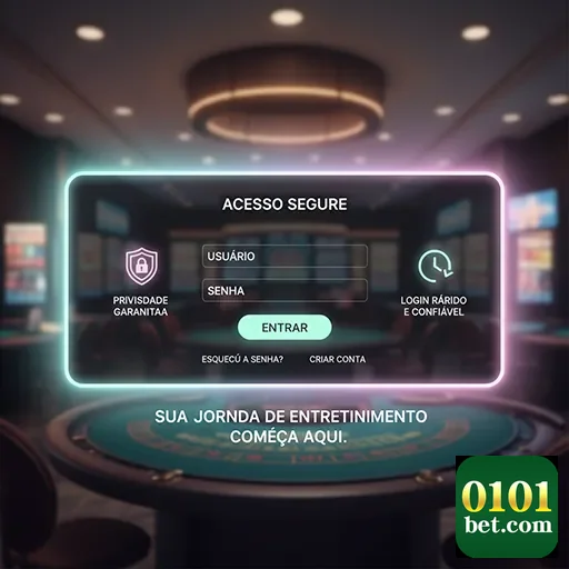 Tela de login da 0101bet com foco na segurança do usuário.