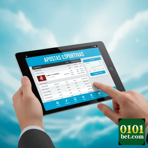 Usuário aposta na interface da 0101bet em tablet.
