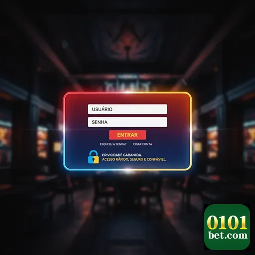 Tela de login da plataforma 0101bet com campos para acesso.