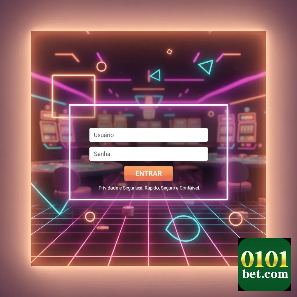 Tela de login da 0101bet com campos para Usuário e Senha.