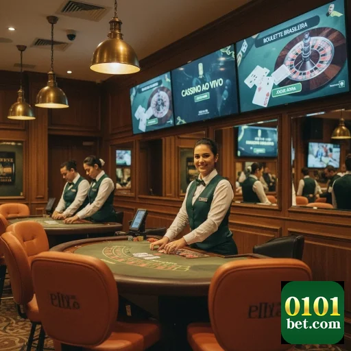 Croupiers em ação em cassino online 0101bet.