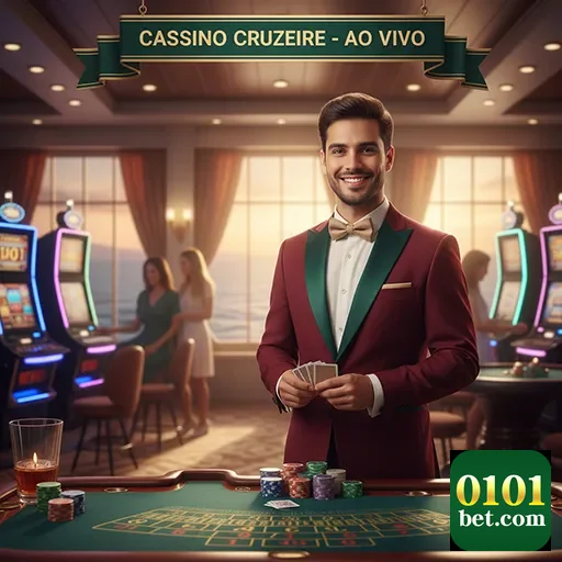 Jogador sorridente no cassino do 0101bet com fichas.