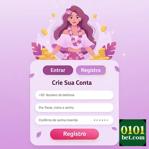 Tela de registro da 0101bet com opções para criar conta.
