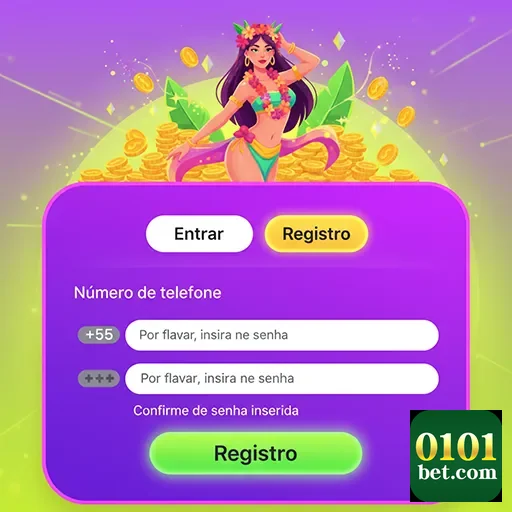 Tela de registro da 0101bet com opções de entrada e cadastro.