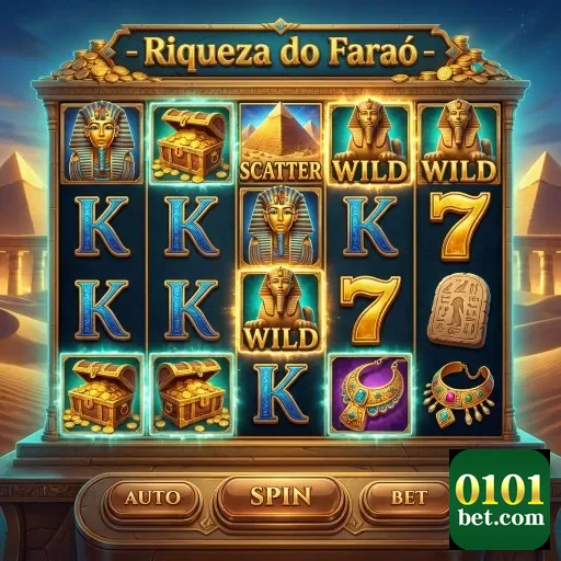 A slot com tema de faraó apresenta símbolos na 0101bet.