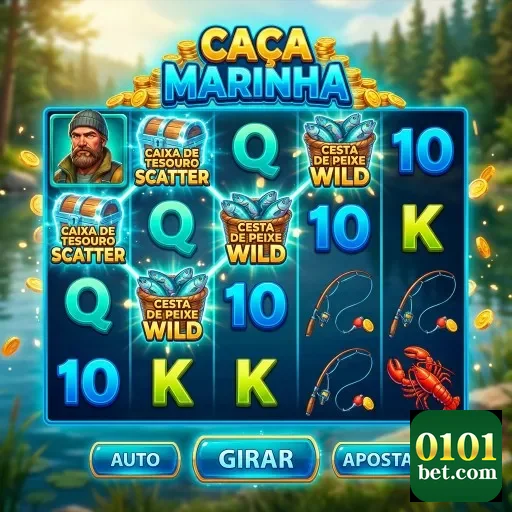 Tela do jogo 'Caça Marinha' no aplicativo 0101bet.