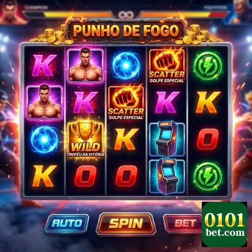 Tela do jogo Punho de Fogo na plataforma 0101bet.