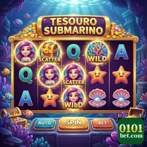 A máquina de caça-níqueis 'Tesouro Submarino' da 0101bet.