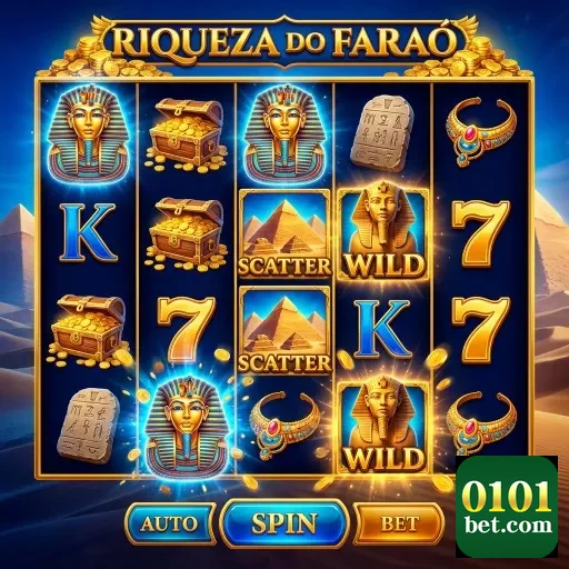 Slots da 0101bet com design de 'Riqueza do Faraó'.
