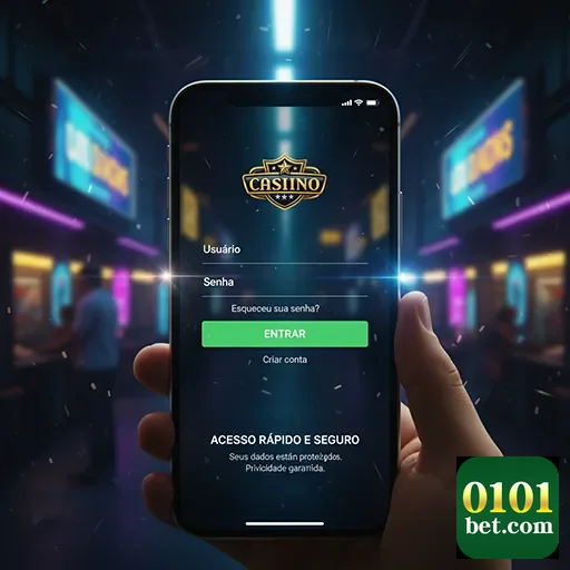 Tela do app 0101bet mostrando login para cassino online.