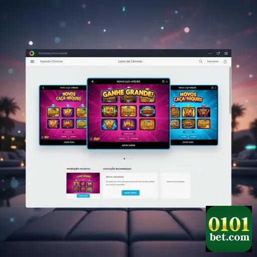 Tela de promoções de caça-níqueis da 0101bet em smartphone.