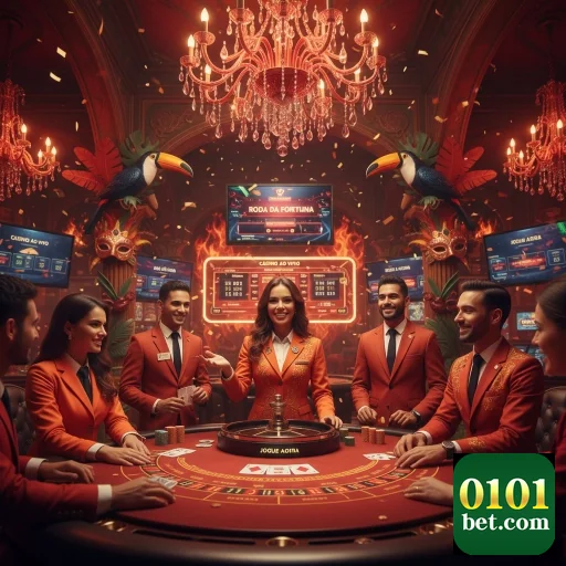 Jogadores em mesa de jogos VIP na 0101bet em ambiente elegante.