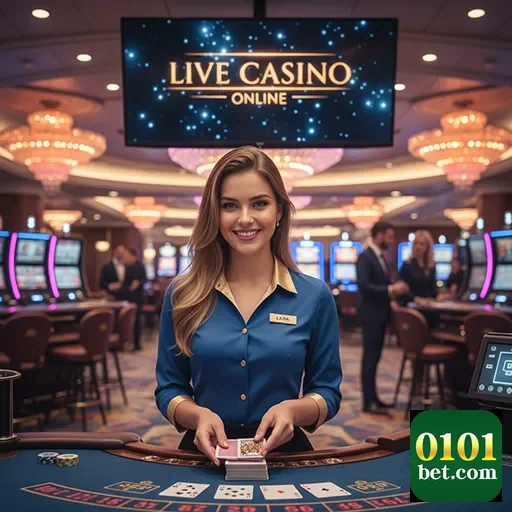 Atendente VIP da 0101bet em um cassino ao vivo.